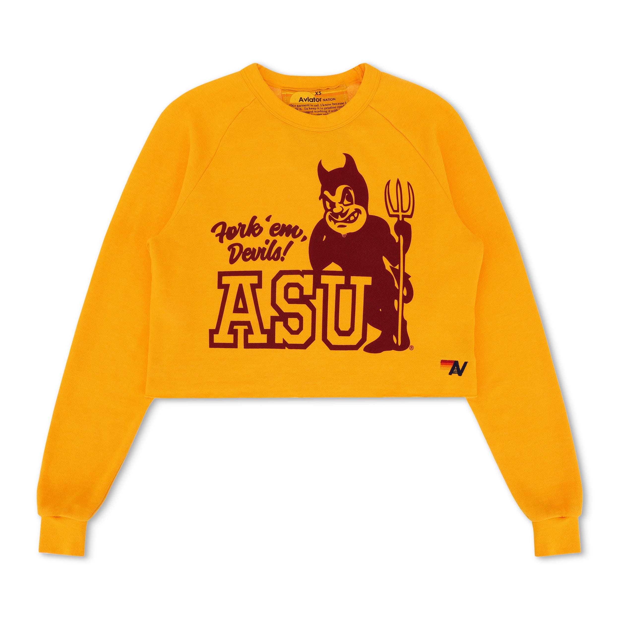 ASU VINTAGE DEVIL CROPPED CREW SWEATSHIRT - GOLD - Image 3