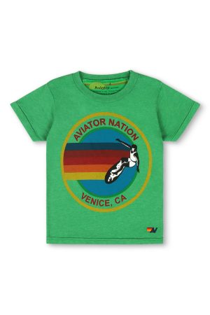 KIDS AVIATOR NATION TEE - KELLY GREEN