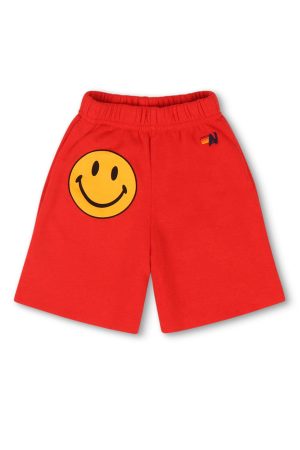 SMILEY KIDS SWEATSHORTS - RED