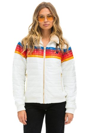 5 STRIPE JACKET -  WHITE GLOSSY