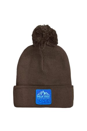 PALM TREE FESTIVAL ASPEN 2025 POM POM BEANIE - BROWN