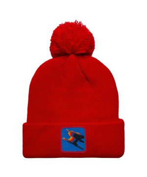 BIRDS OF PREY 2024 POM POM RIB BEANIE - RED