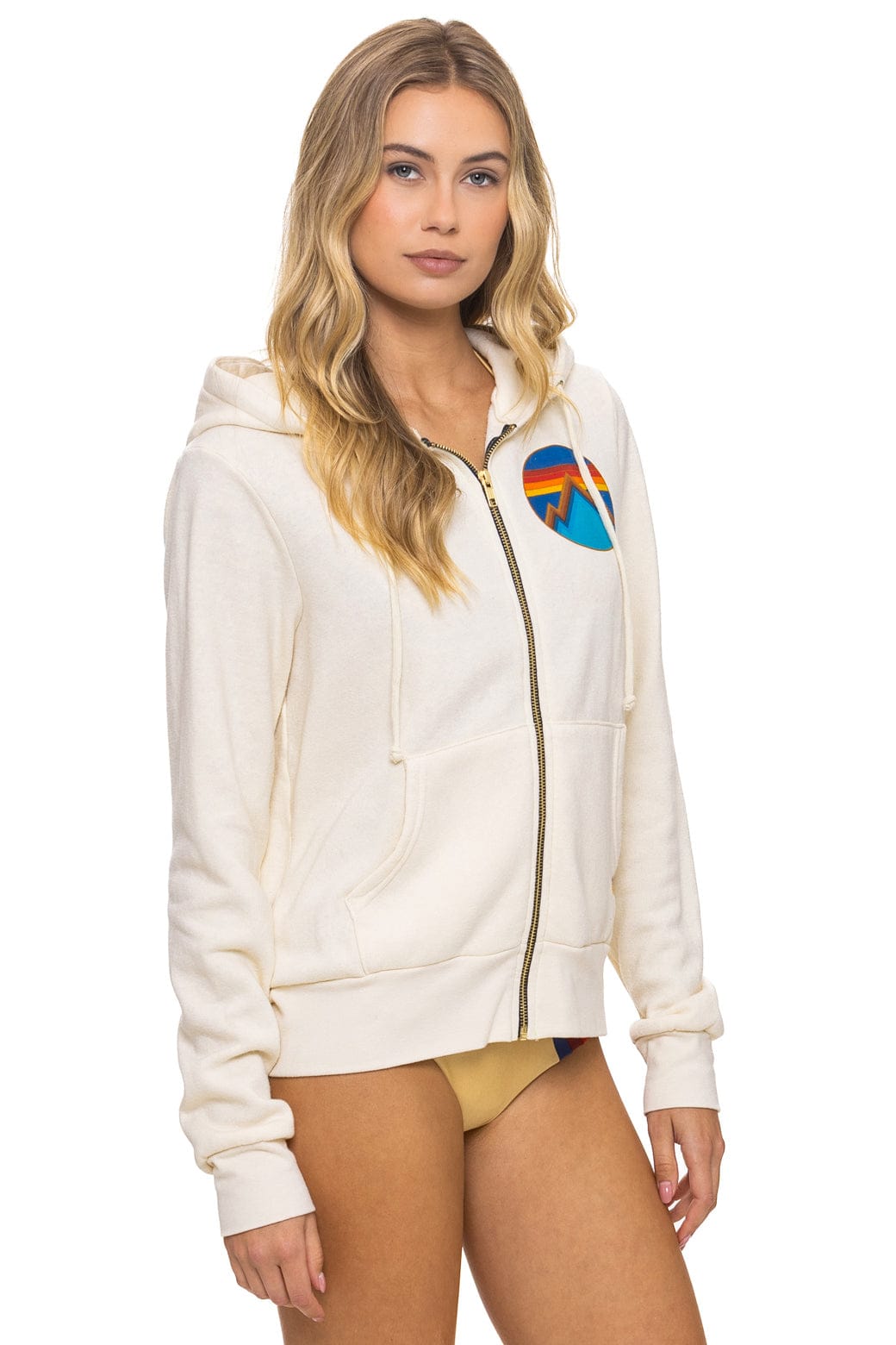 ALL SEASONS CIRCLE ZIP HOODIE - VINTAGE WHITE - Image 7