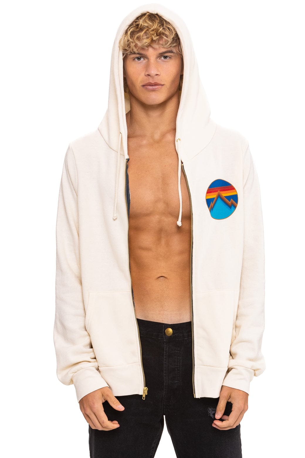 ALL SEASONS CIRCLE ZIP HOODIE - VINTAGE WHITE - Image 2