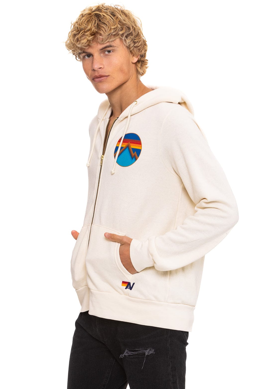 ALL SEASONS CIRCLE ZIP HOODIE - VINTAGE WHITE - Image 4