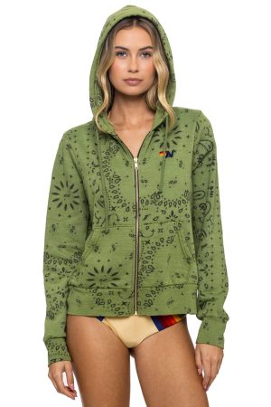 BANDANA ZIP HOODIE - JUNGLE GREEN