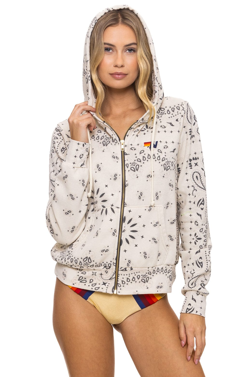 BANDANA ZIP HOODIE - VINTAGE WHITE - Image 5