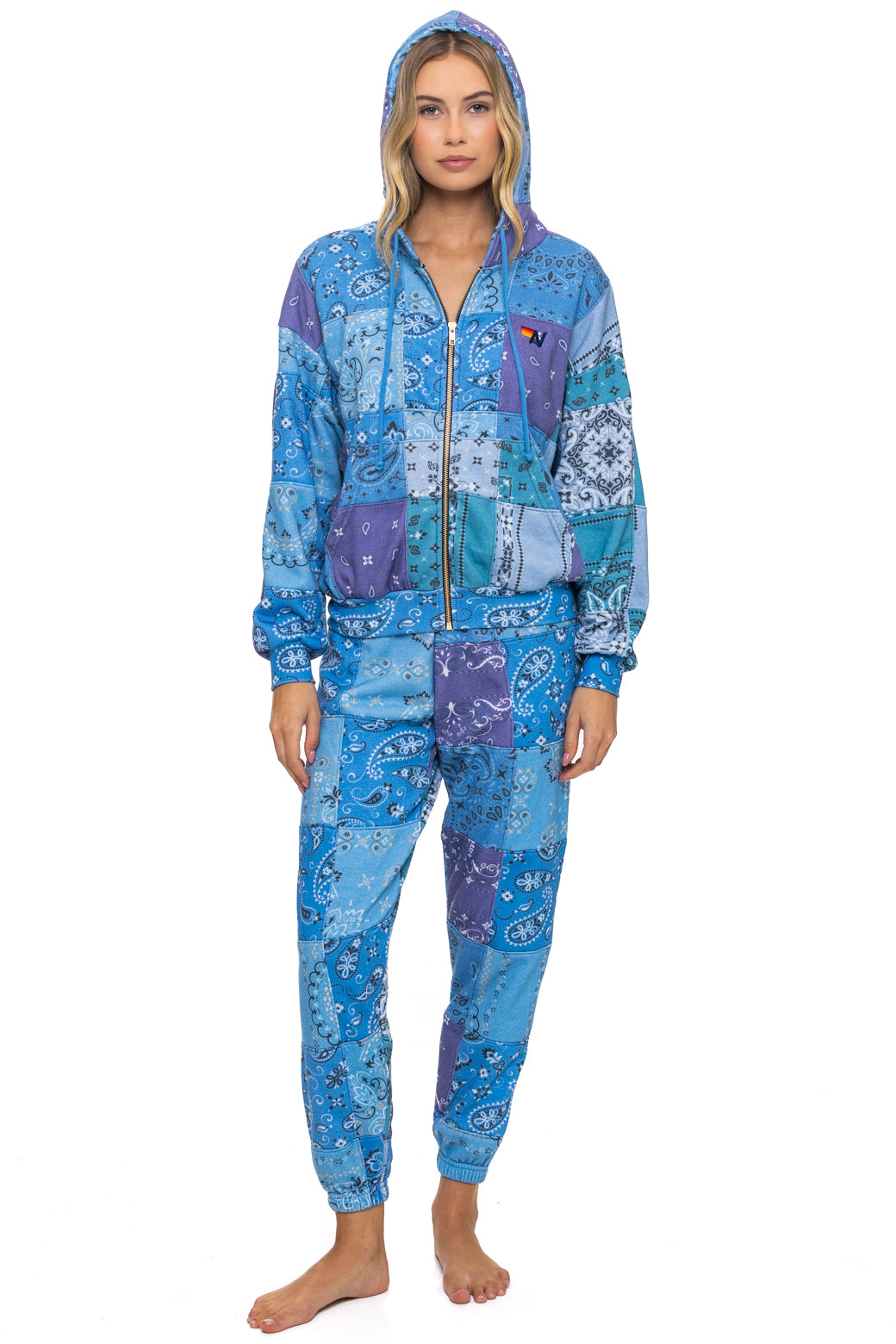 BANDANA QUILTED SWEATPANTS - BLUE - Image 2