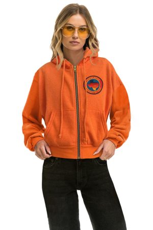UNIVERSITY OF TEXAS LONGHORNS RELAXED CIRCLE CROPPED HOODIE - BURNT ORANGE