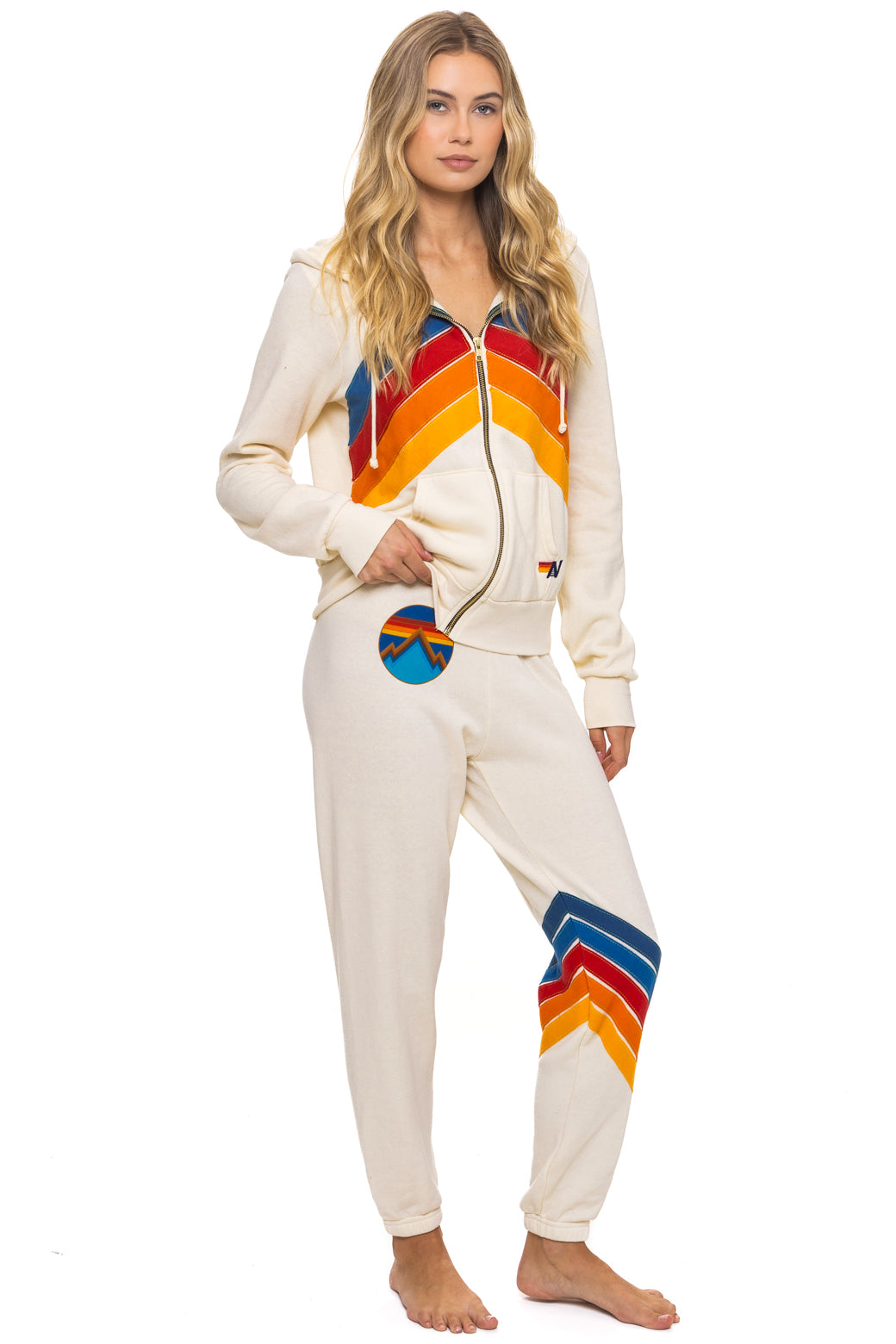 ALL SEASONS CIRCLE CHEVRON SWEATPANTS - VINTAGE WHITE - Image 4