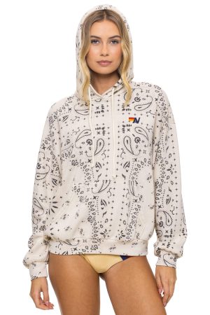 BANDANA RELAXED PULLOVER HOODIE - VINTAGE WHITE