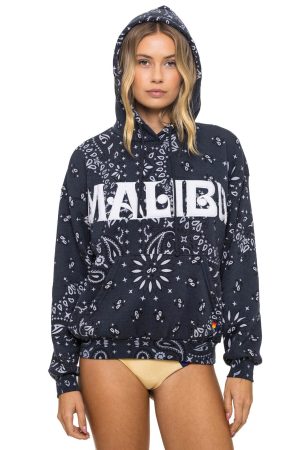 BANDANA MALIBU RELAXED PULLOVER HOODIE - CHARCOAL