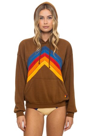 MOUNTAIN STITCH CHEVRON PULLOVER HOODIE RELAXED - CINNAMON
