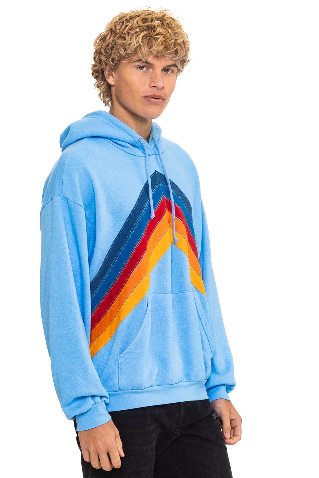 MOUNTAIN STITCH CHEVRON PULLOVER HOODIE RELAXED - SKY - Image 9
