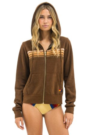 5 STRIPE HOODIE - CHOCOLATE // ESPRESSO