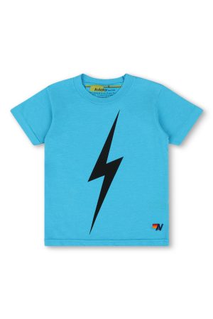 KID'S BOLT TEE - NEON BLUE