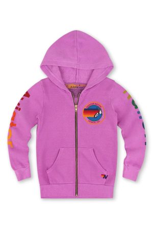 KID'S AVIATOR NATION ZIP HOODIE - NEON PURPLE