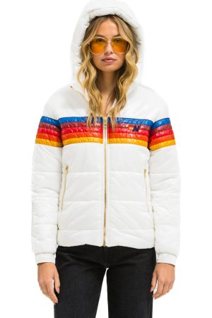 5 STRIPE TREKKER JACKET - GLOSSY WHITE