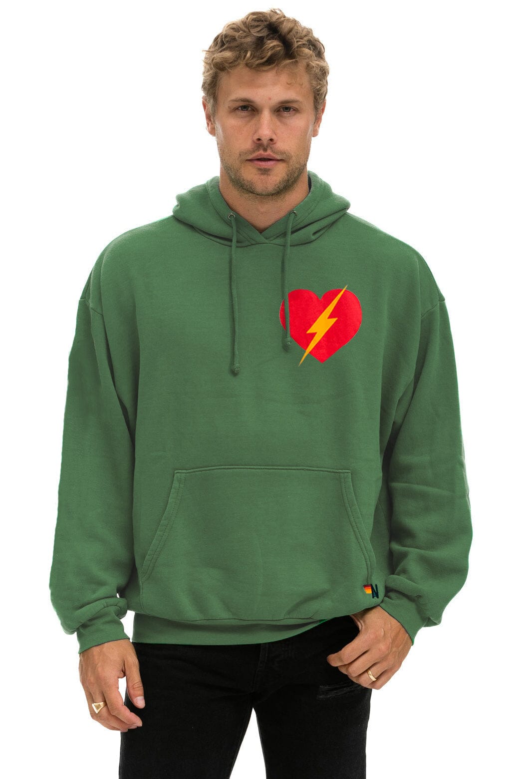 BOLT HEART PULLOVER RELAXED HOODIE - PALM - Image 2