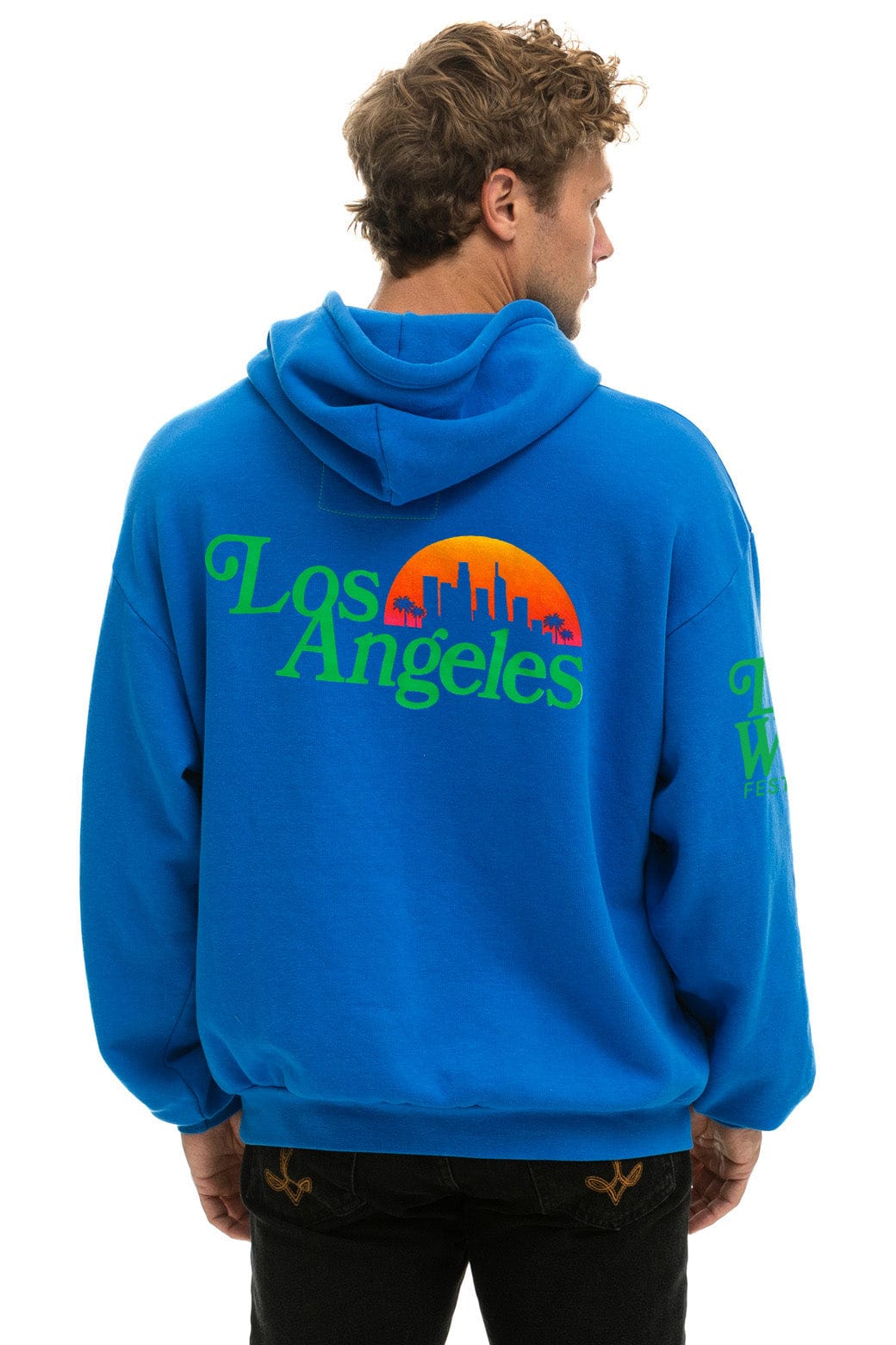 LOS ANGELES WINE & FOOD 2025 PULLOVER HOODIE RELAXED - ADVENTURE BLUE - Image 4