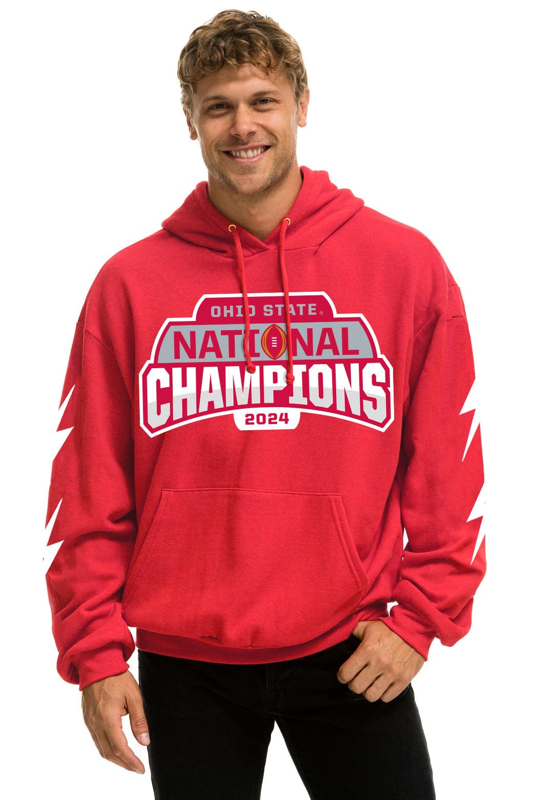 OHIO STATE CFP CHAMPIONS 2025 RELAXED PULLOVER HOODIE - RED - Image 3