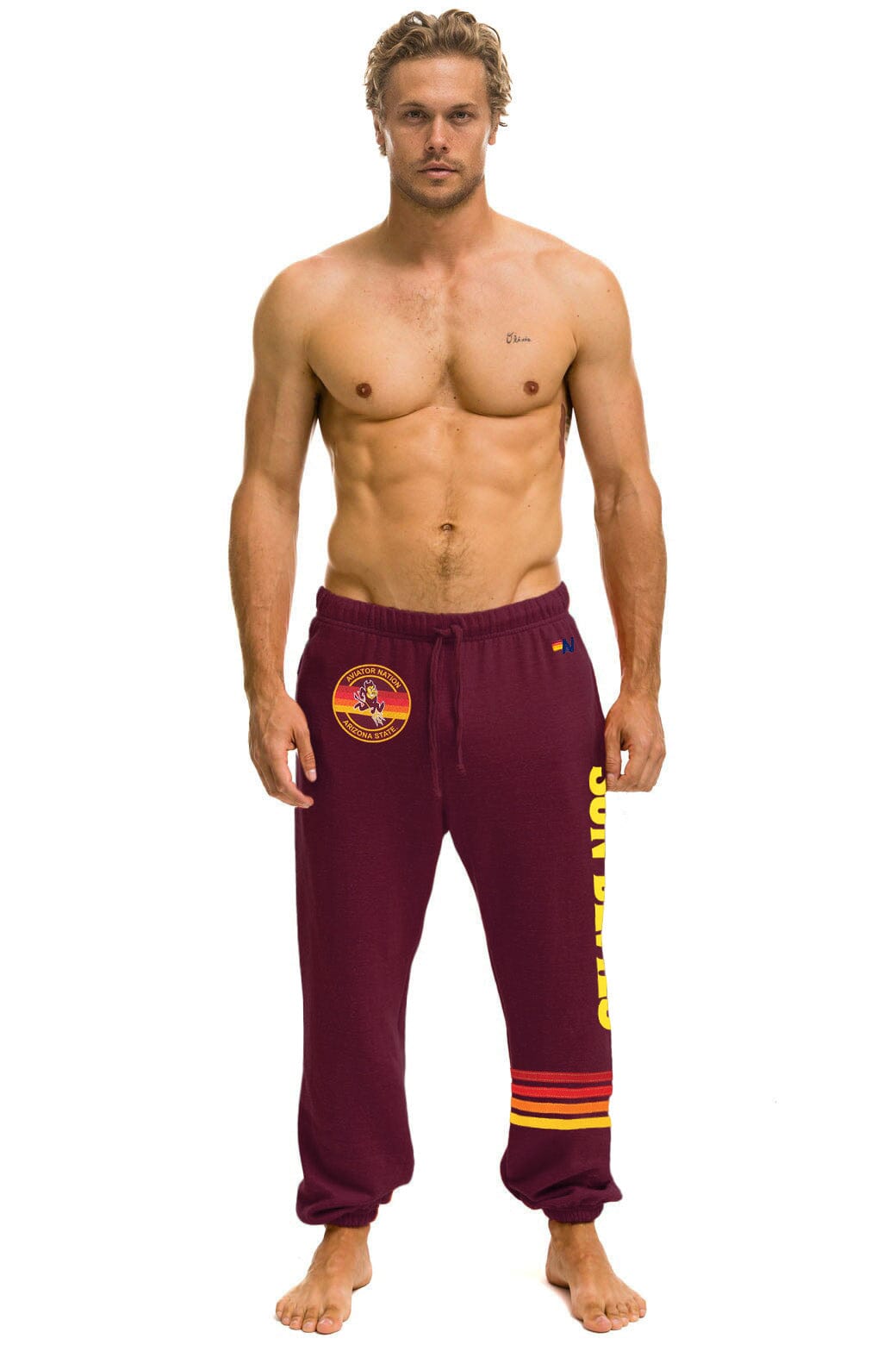 ASU FORK UNISEX POCKET SWEATPANTS - MAROON - Image 2