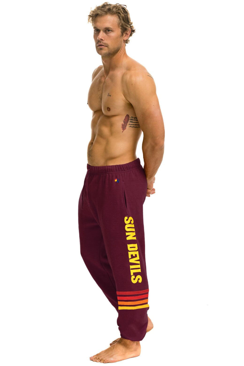 ASU FORK UNISEX POCKET SWEATPANTS - MAROON - Image 4
