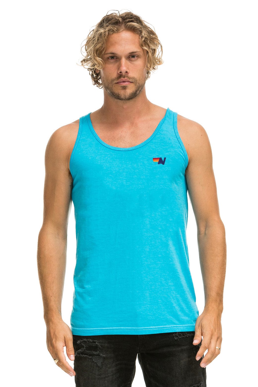 MEN'S BASIC TANK - NEON BLUE