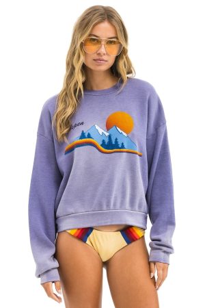 ASPEN MOUNTAIN  RELAXED CREW SWEATSHIRT - FADED GRAPE