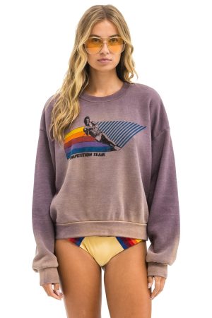 WATER SKIER RELAXED CREW SWEATSHIRT - FADED MOCHA