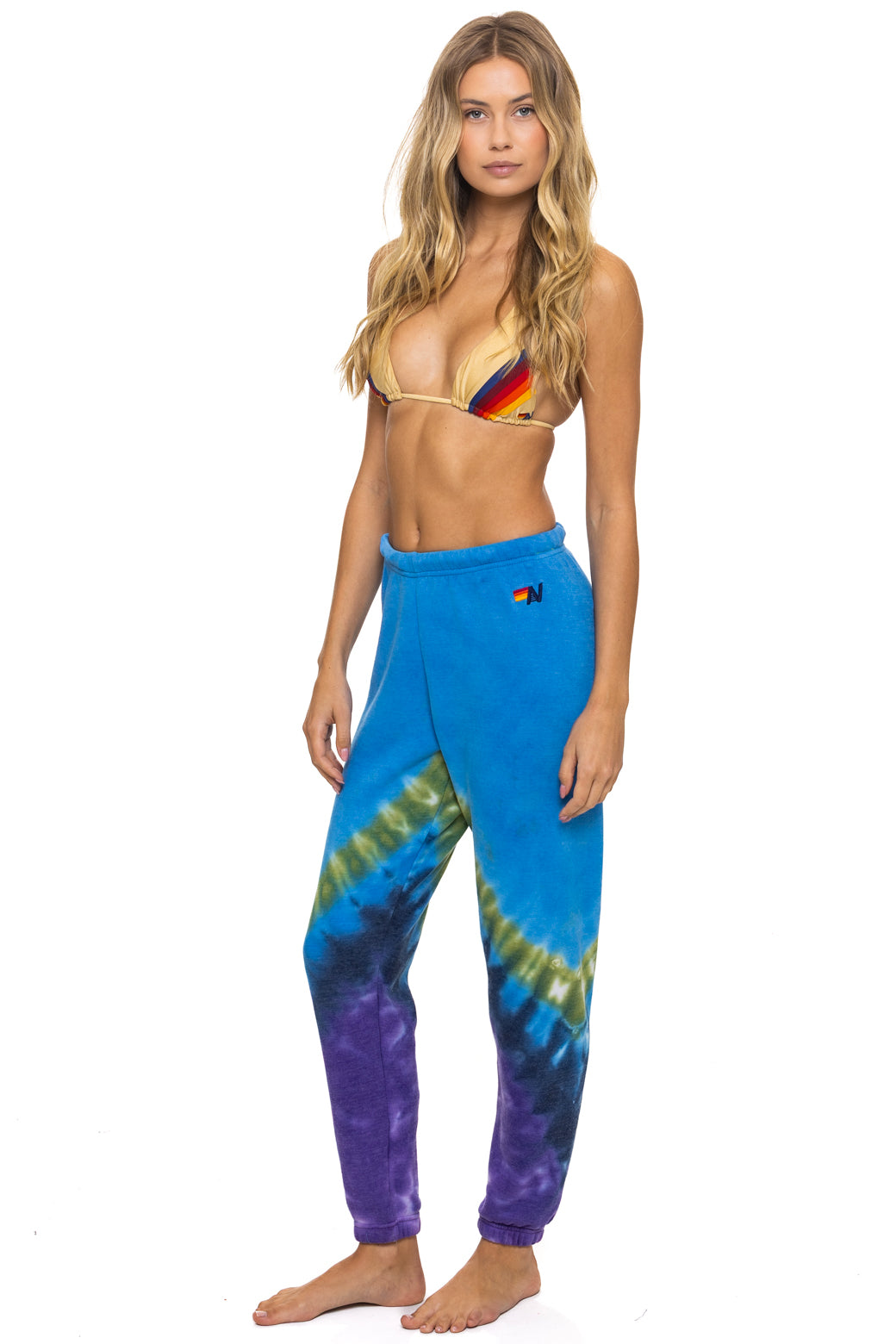 HAND DYED V SWEATPANTS - TIE DYE OCEAN // PURPLE - Image 5