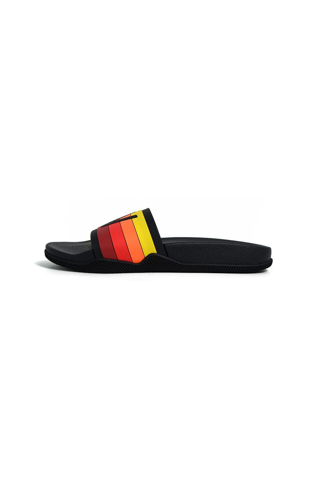 AVIATOR NATION LOGO RAINBOW 4 STRIPE SLIDES - BLACK - Image 3