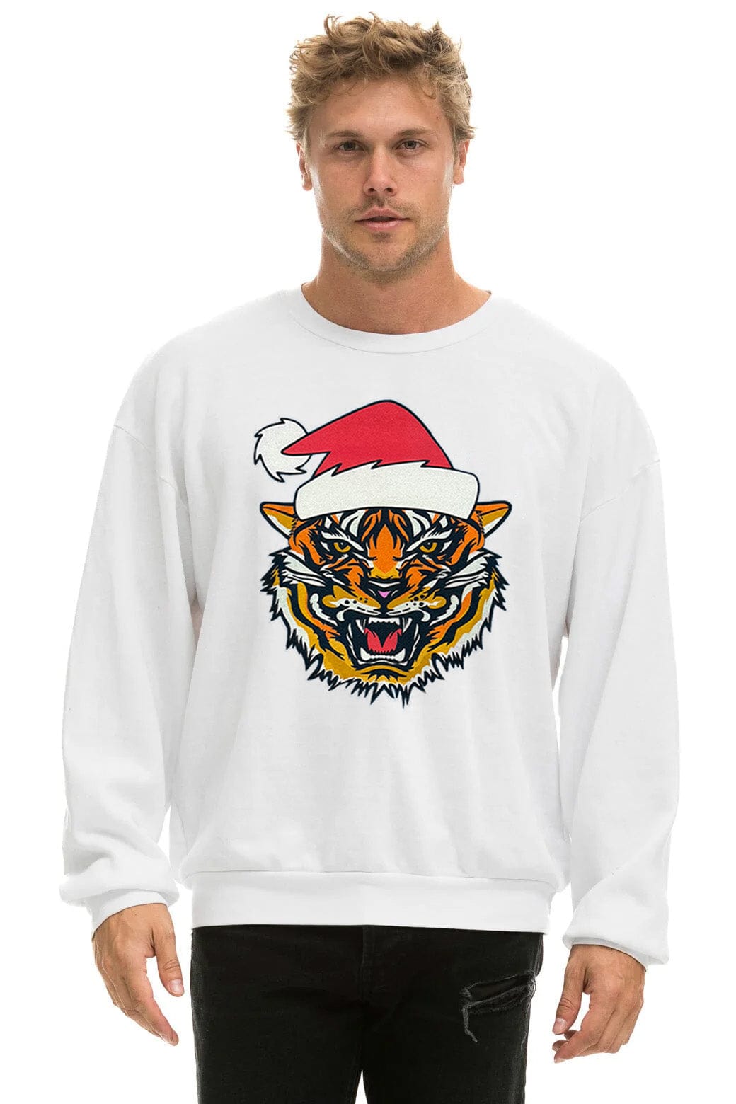 RELAXED SANTA TIGER SWEATSHIRT - WHITE - Image 2