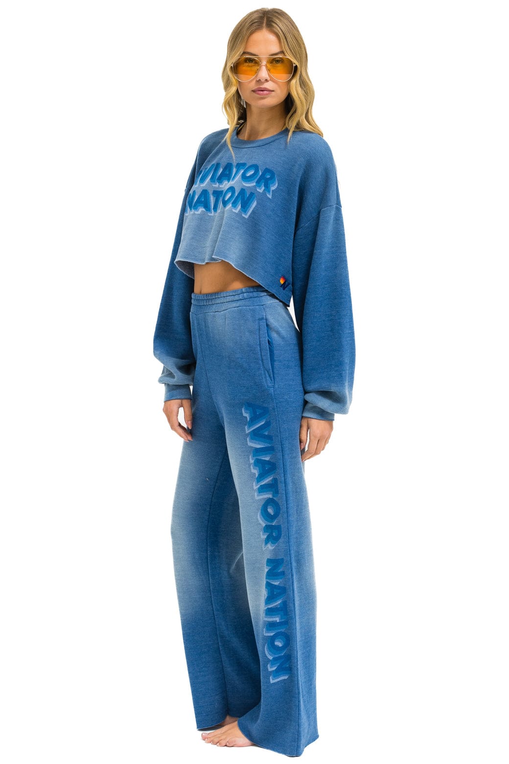 AN 3D WIDE LEG POCKET SWEATPANTS - FADED WATER - Image 5