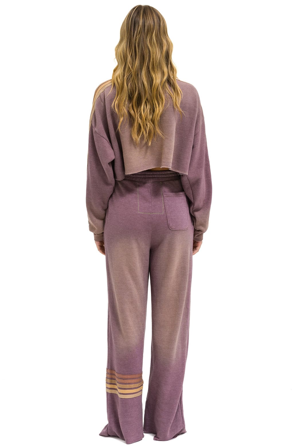 CLASSIC STRIPE CROPPED CREW SWEATSHIRT RELAXED - FADED MOCHA - Image 7