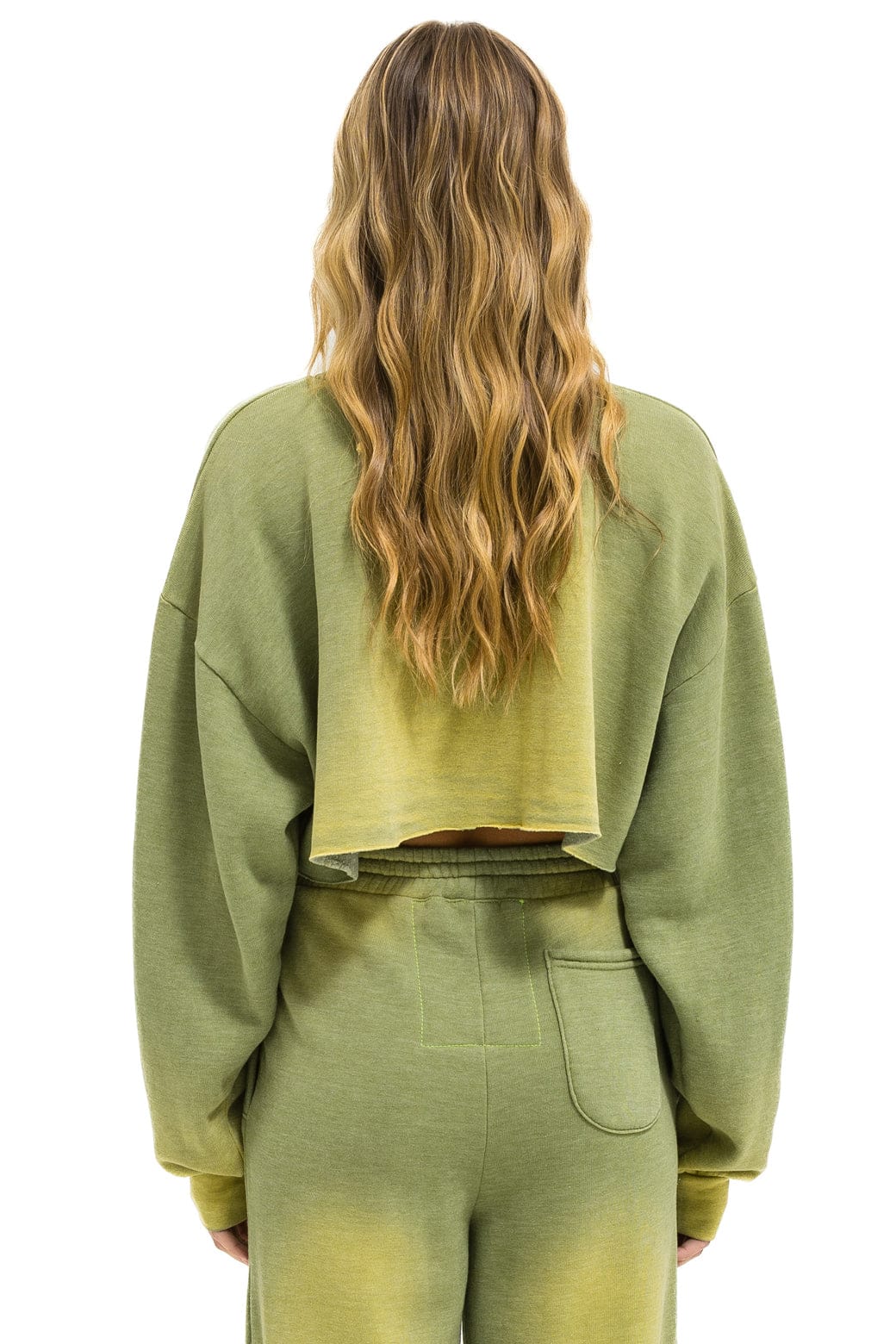 ESSENTIAL CROPPED CREW SWEATSHIRT RELAXED - FADED ARMY - Image 3
