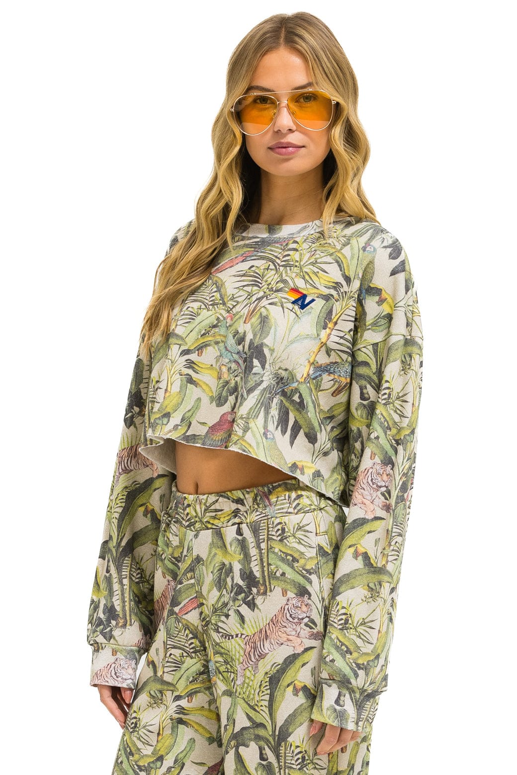 JUNGLE CROPPED CREW SWEATSHIRT RELAXED - SAND - Image 2