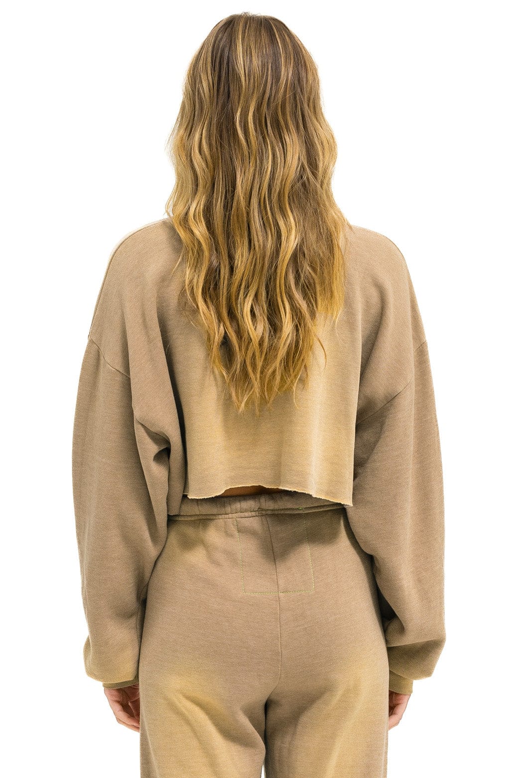 VENICE SURFER CROPPED CREW SWEATSHIRT RELAXED - FADED TAN - Image 3