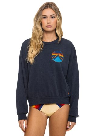 ALL SEASONS CIRCLE RELAXED CREW SWEATSHIRT - CHARCOAL