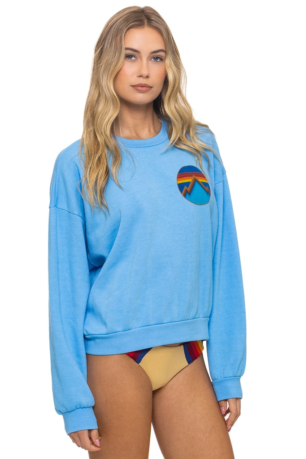 ALL SEASONS CIRCLE RELAXED CREW SWEATSHIRT - SKY - Image 5