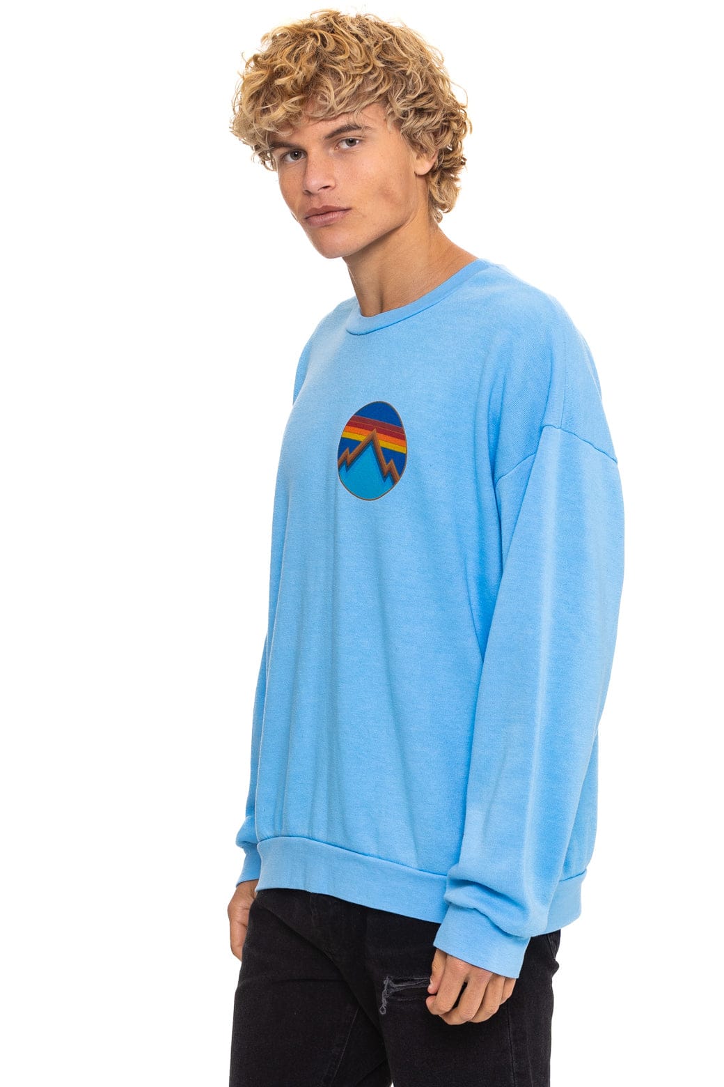 ALL SEASONS CIRCLE RELAXED CREW SWEATSHIRT - SKY - Image 4