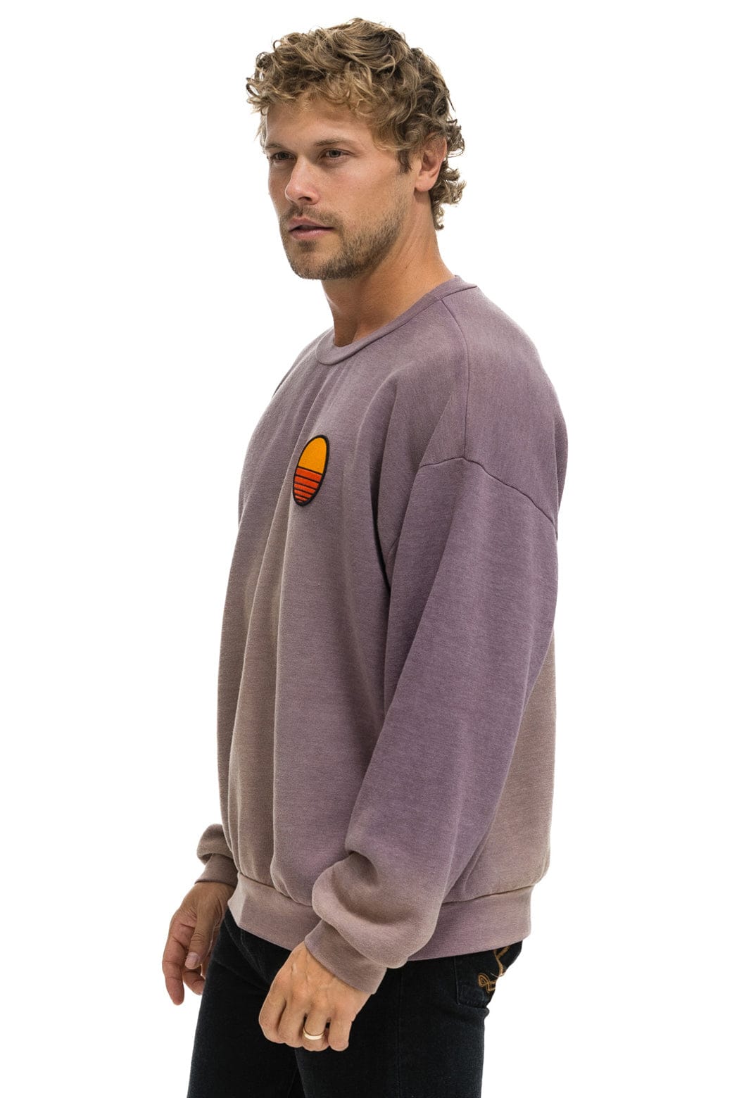 SUNSET PATCH RELAXED CREW SWEATSHIRT - FADED MOCHA - Image 4