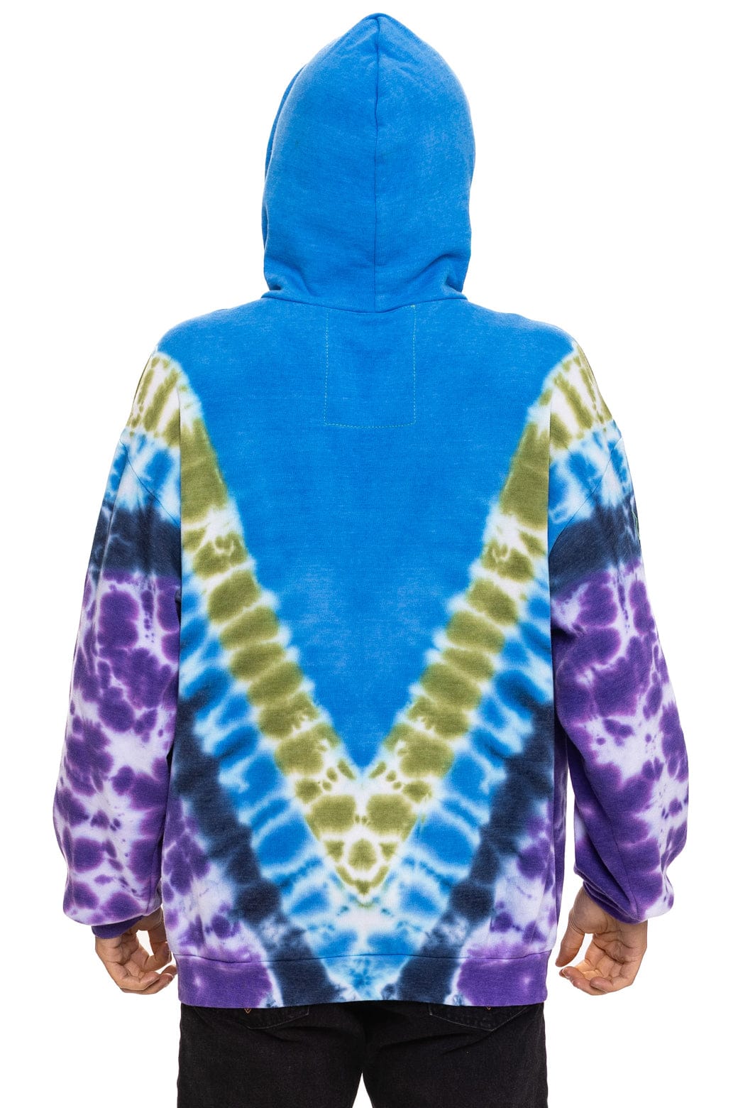 HAND DYED V RELAXED PULLOVER HOODIE - TIE DYE OCEAN // PURPLE - Image 11
