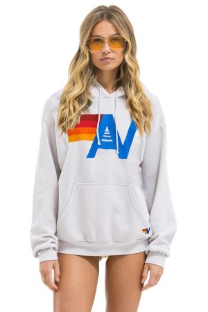 LOGO PULLOVER RELAXED HOODIE - DOVE