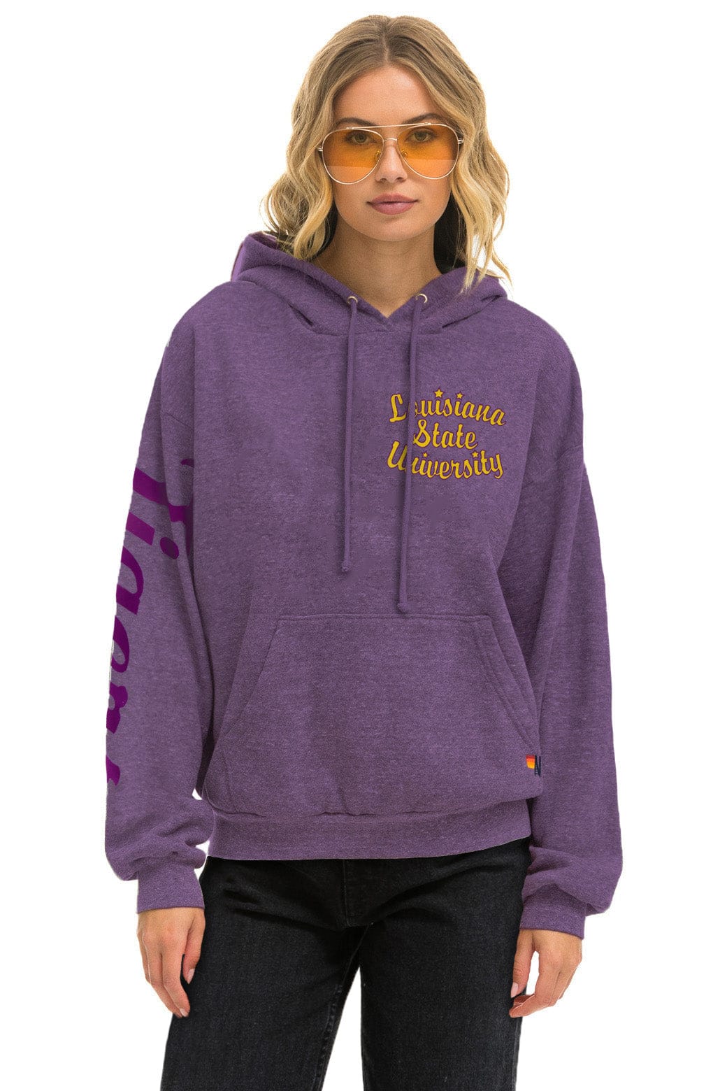 LSU TIGER RELAXED PULLOVER HOODIE - GRAPE - Image 3