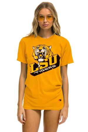 LSU BOLT CREW TEE SHIRT - GOLD