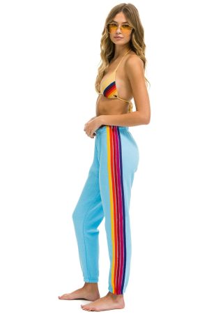 5 STRIPE SWEATPANTS - SKY // YELLOW // PURPLE