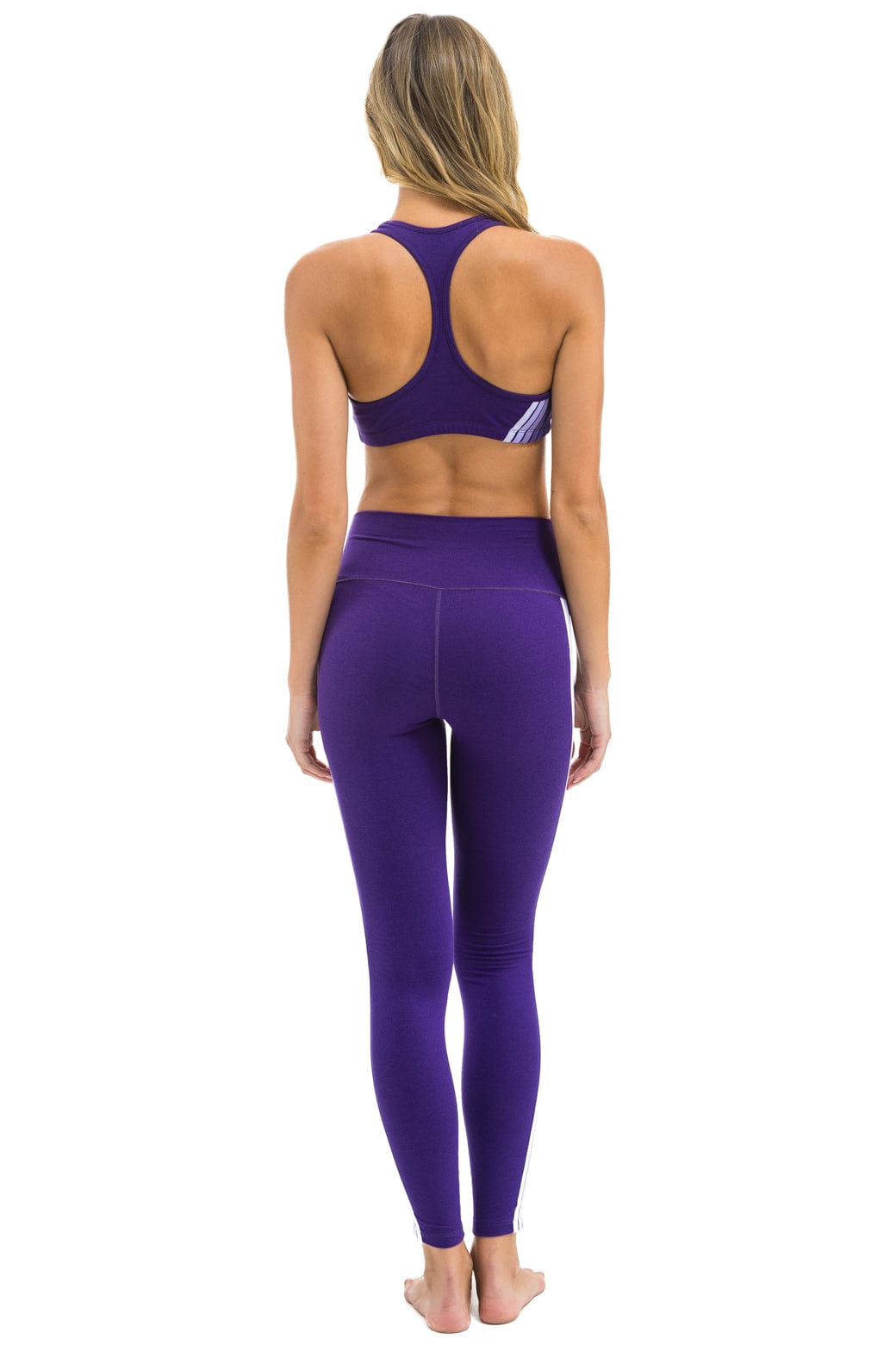FULL LENGTH HI-RISE 5 STRIPE LEGGINGS - GRAPE - Image 4