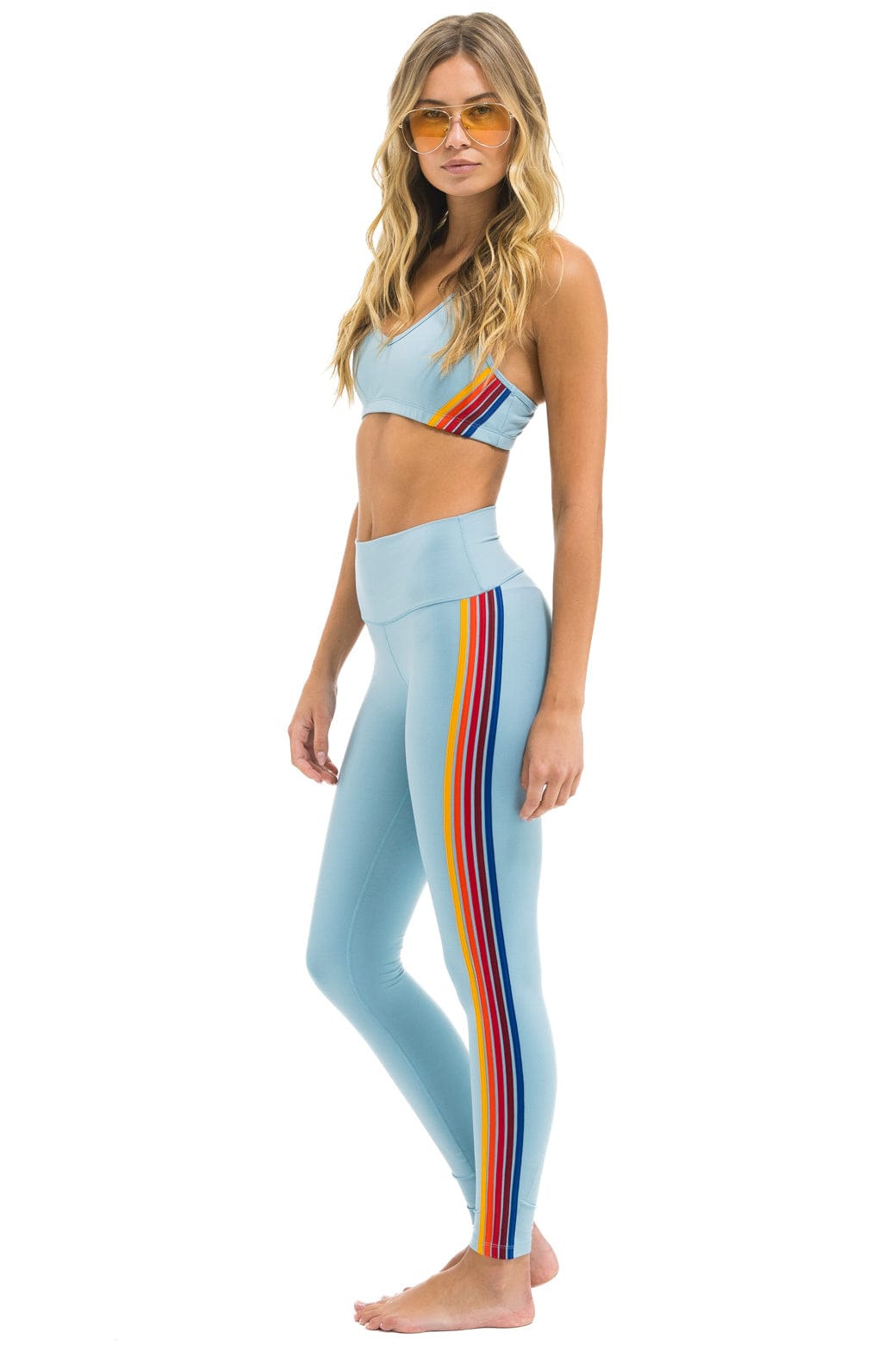 FULL LENGTH HI-RISE 5 STRIPE LEGGINGS - MIST - Image 3