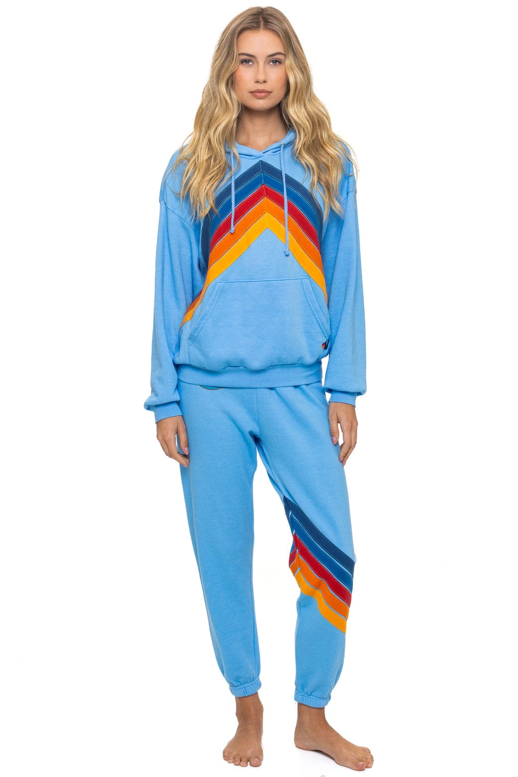 MOUNTAIN STITCH CHEVRON PULLOVER HOODIE RELAXED - SKY - Image 3